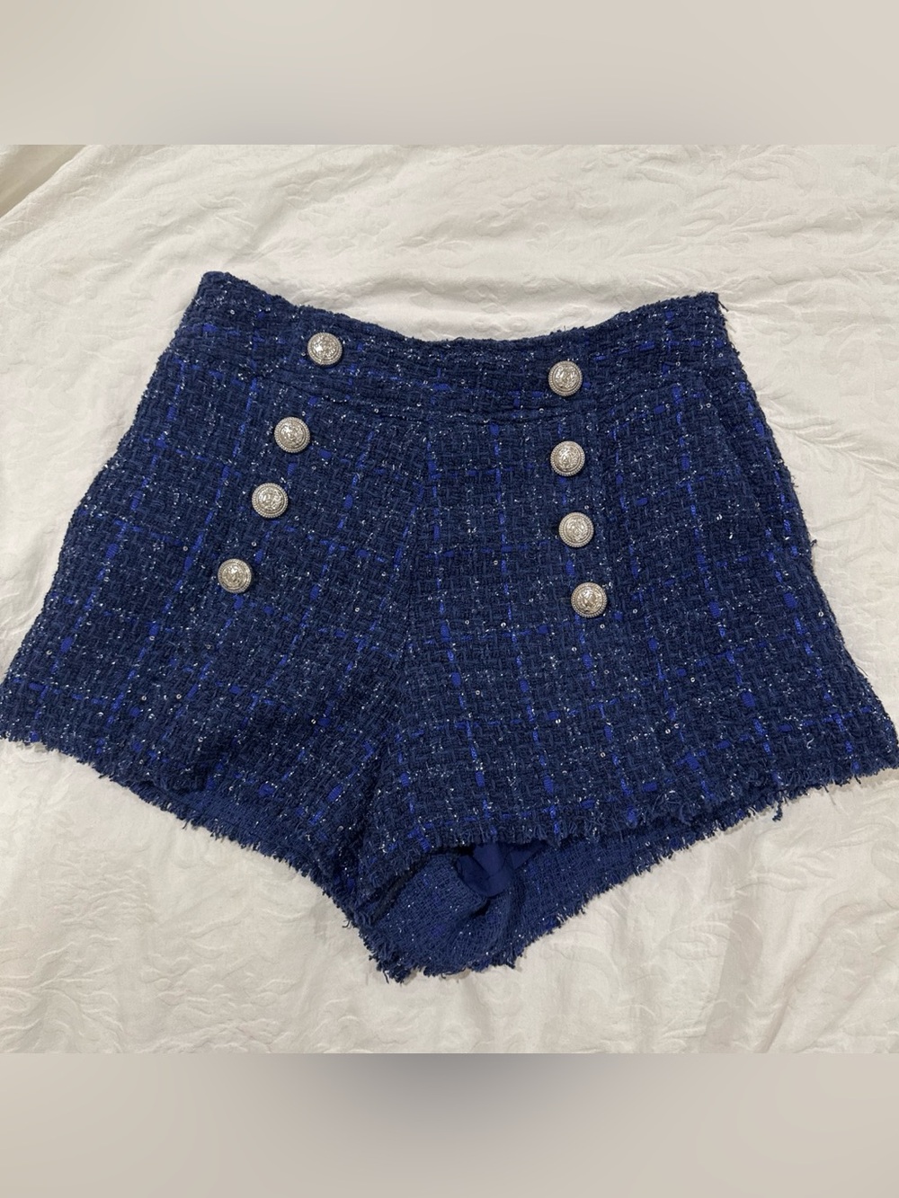 Generation Love Navy High-Waist Shorts